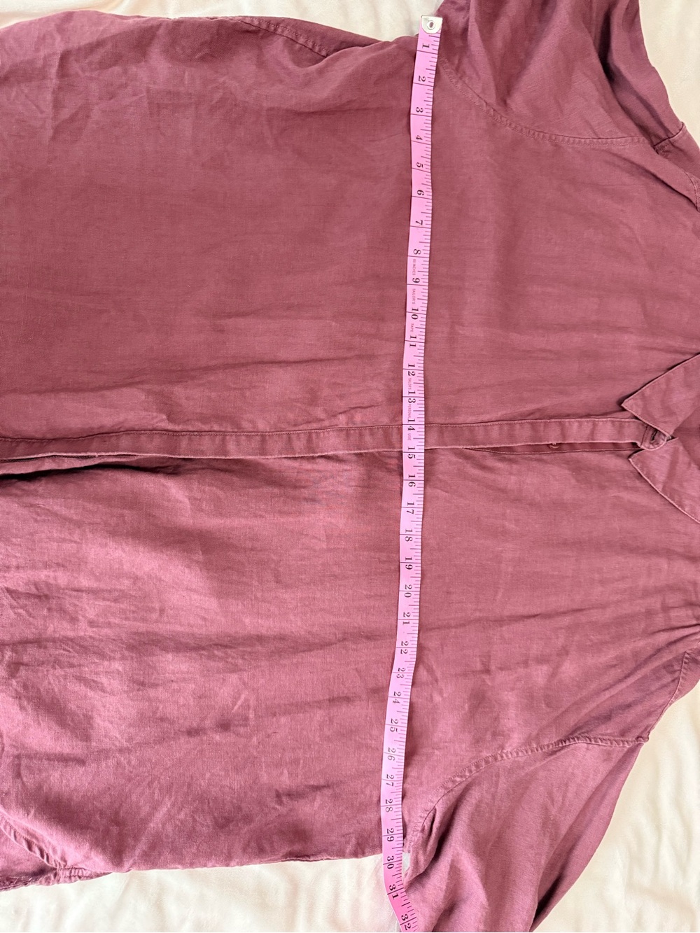 Athleta Dusty Rose Linen Long Sleeve Casual Neutral Button-Up Shirt Size 3X - Picture 7 of 8